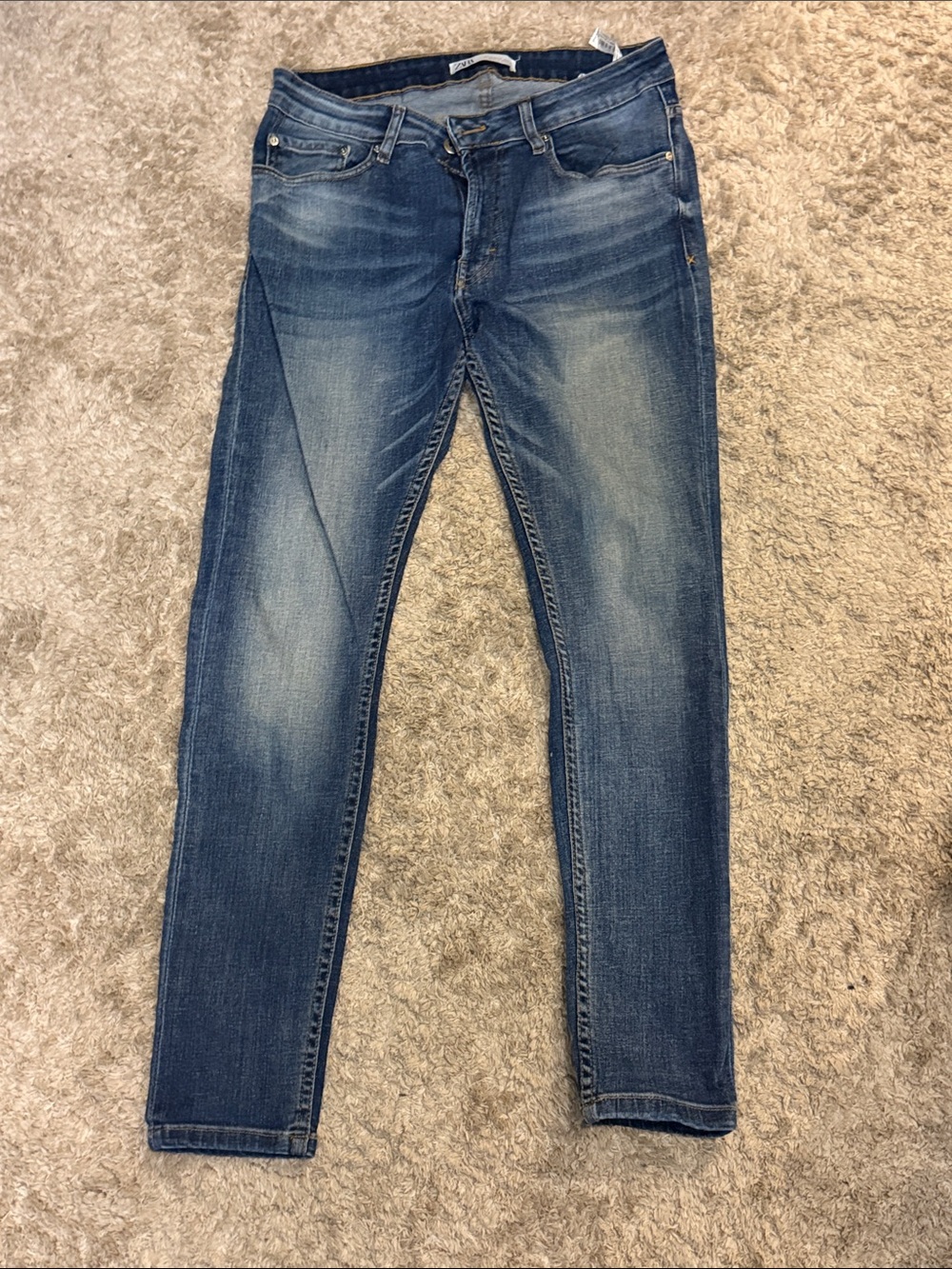 Men's Zara Slim Fit Blue Denim Jeans; size 32